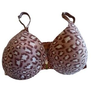 Victoria’s Secret Incredible Bra Leopard Underwire lightly Lined Sz 34DD